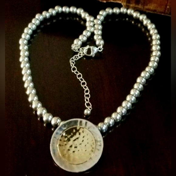 Silpada Sterling Silver & 14k Gold Necklace / Pendant Set